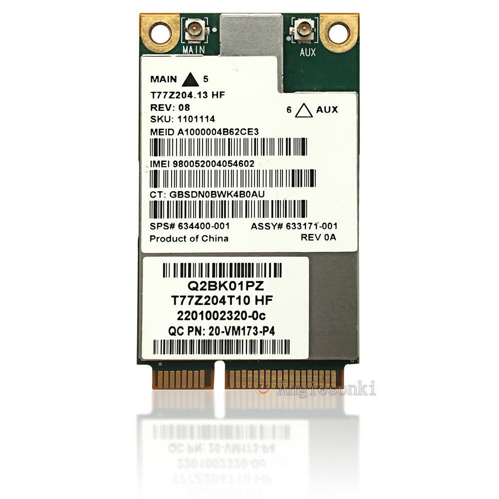 HP un2430 EV-DO/HSPA MOBILE Broadband Wireless 3G Wireless WAN Card P/N: 634400-001