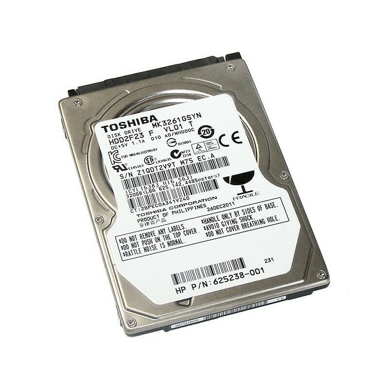 HARD DISK HDD 320GB SATA 2,5? NOTEBOOK TOSHIBA MK3261GSYN LAPTOP.