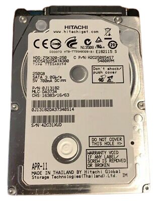 Laptop 2.5" SATA Internal Hard drive 250GB HITACHI 5400RPM NEW HDD