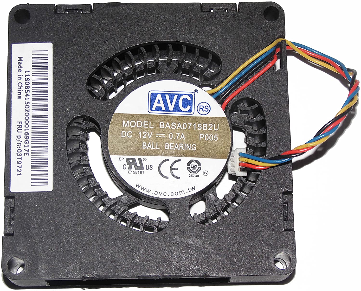 SunnyStar BASA0715B2U 12V 0.7 4-wire for IBM Lenovo M92P Chassis Fan CPU AVC 03T9721