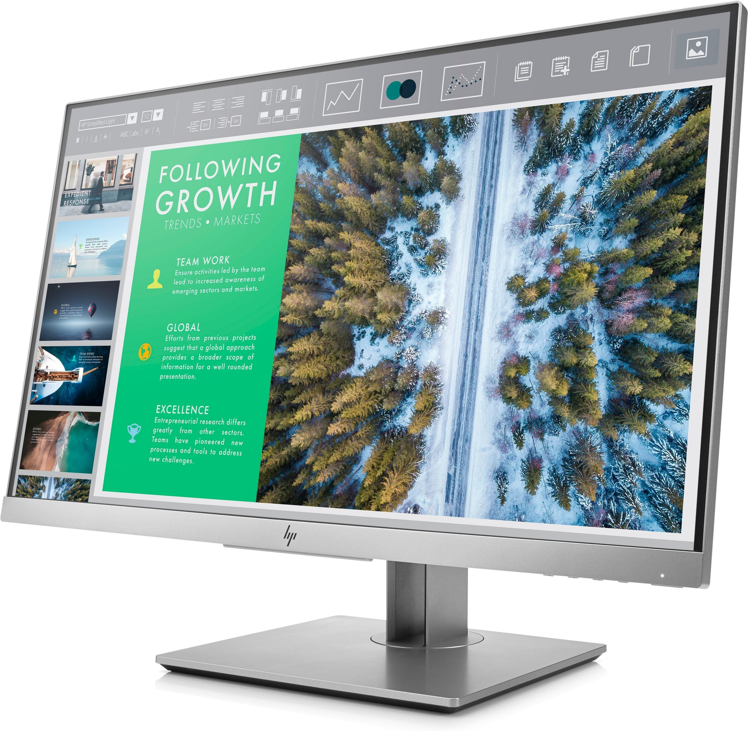 HP EliteDisplay E243 24" LED Monitor 1920x1080 Pixel Full HD Contrast 1000:1 Brightness 250 cd/m² Response time 5ms USB VGA HDMI DVI