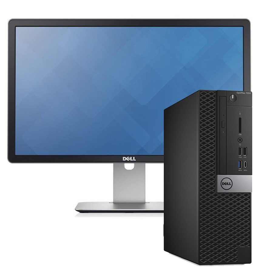 Dell Optiplex 7050 SFF Bundle | Intel Core i3-6100 3.7Ghz | Ram 8Gb | SSD 256Gb | Windows 10 Pro + Dell P2214H LED IPS Monitor 22″ Inch 1920×1080 FullHD 60Hz