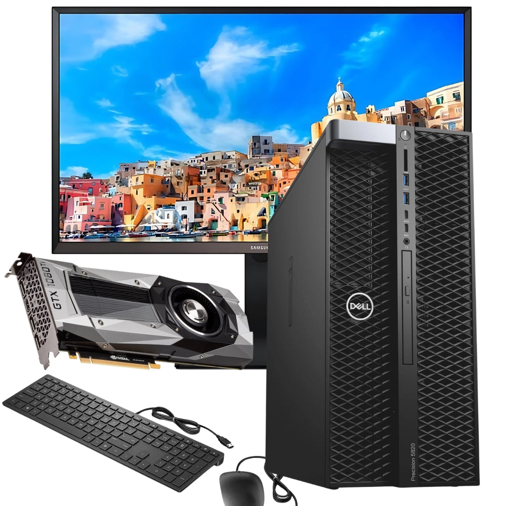 Dell Precision 5820 Workstation Bundle | Intel Xeon W-2123 | Ram 32GB | SSD 1TB | AMD Radeon R7 450 4GB + Samsung 32" 2K Monitor Mouse and Keyboard Kit Windows 11 Pro