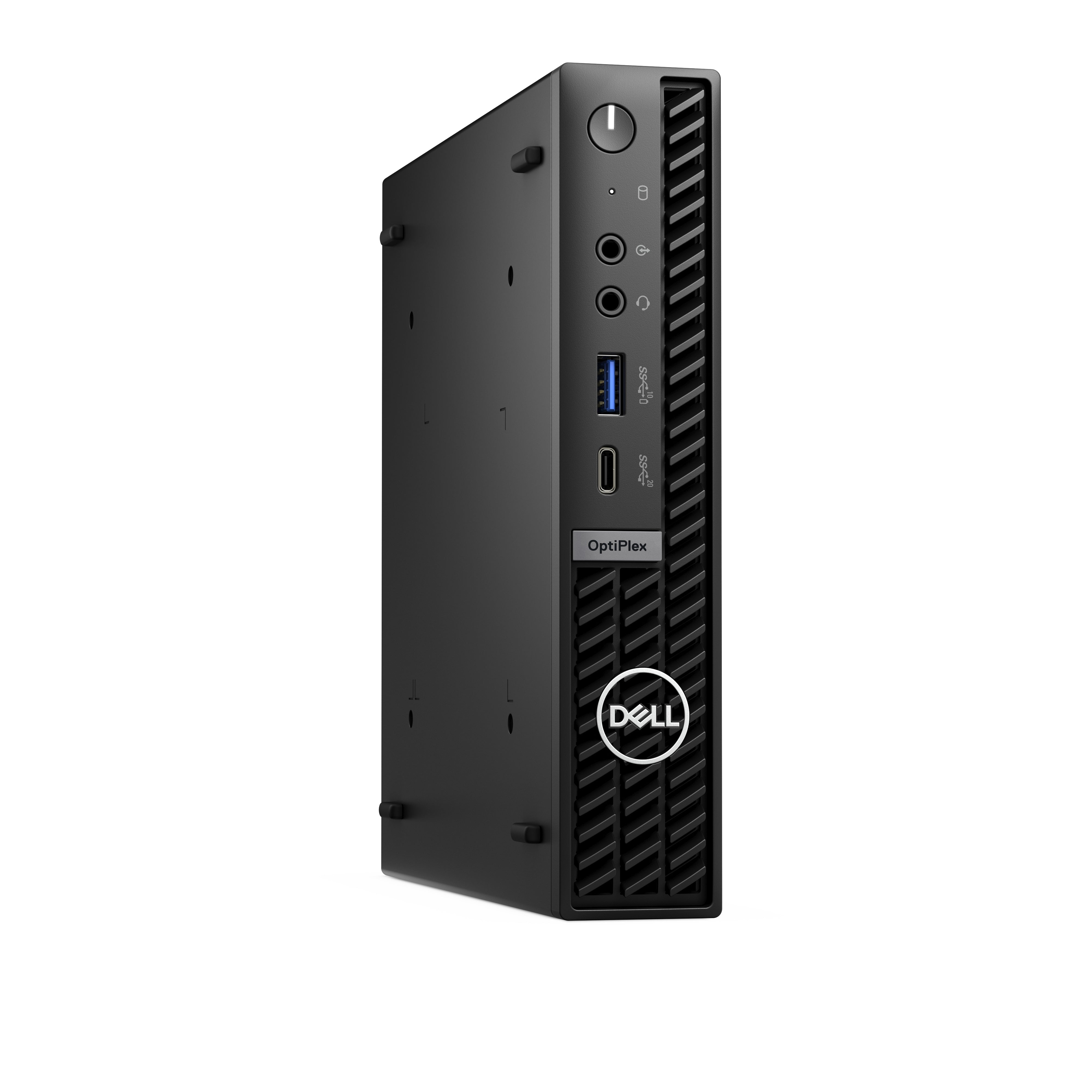 Mini PC DELL OptiPlex 7020 Micro con design verticale, Intel Core i7-14700T, porte USB e audio frontali, perfetto per spazi ridotti.