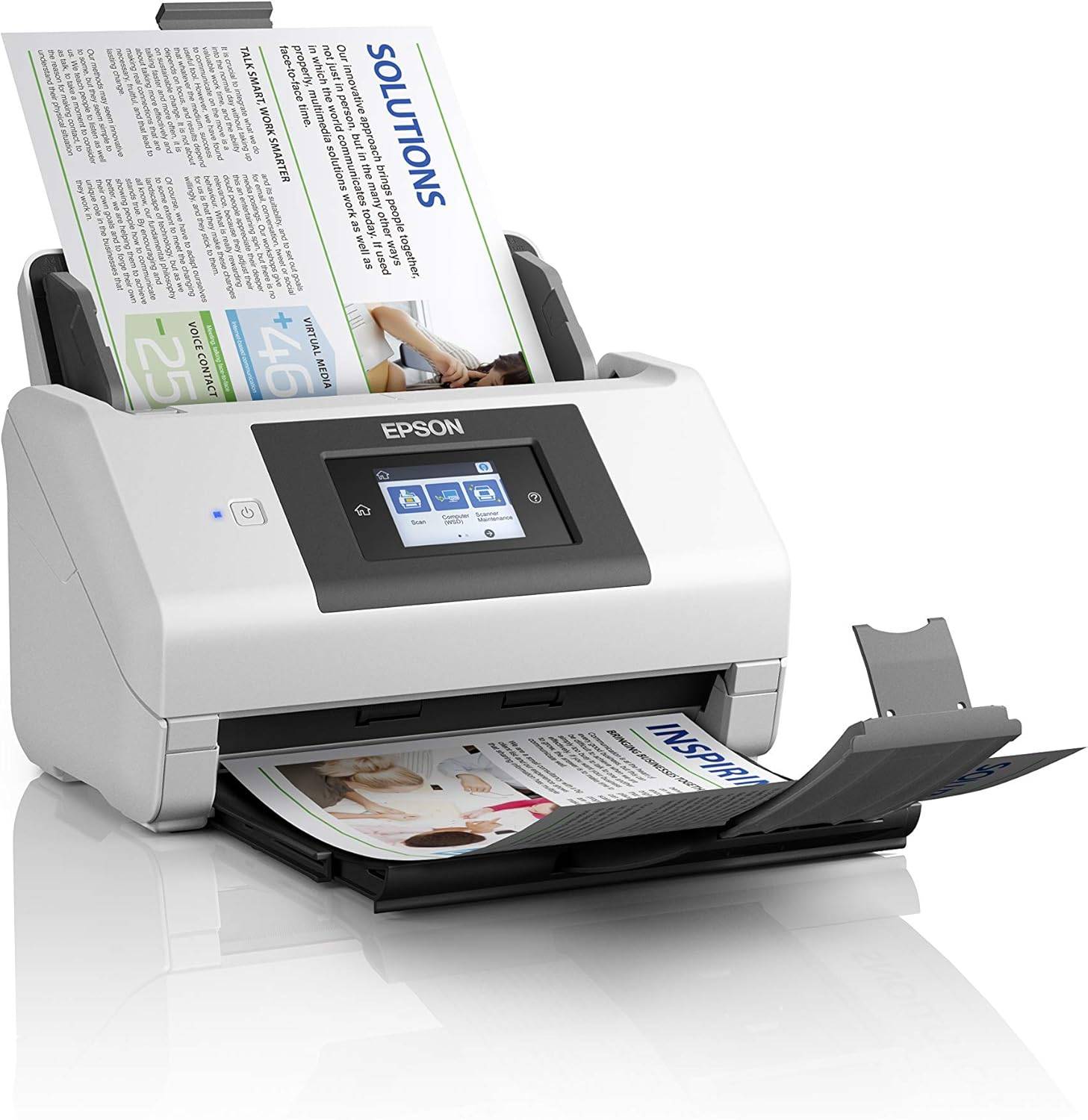 Scanner documentale Epson DS-780N con connettività Ethernet e scansione veloce a 600DPI. Ideale per uffici con elevati volumi di documenti.