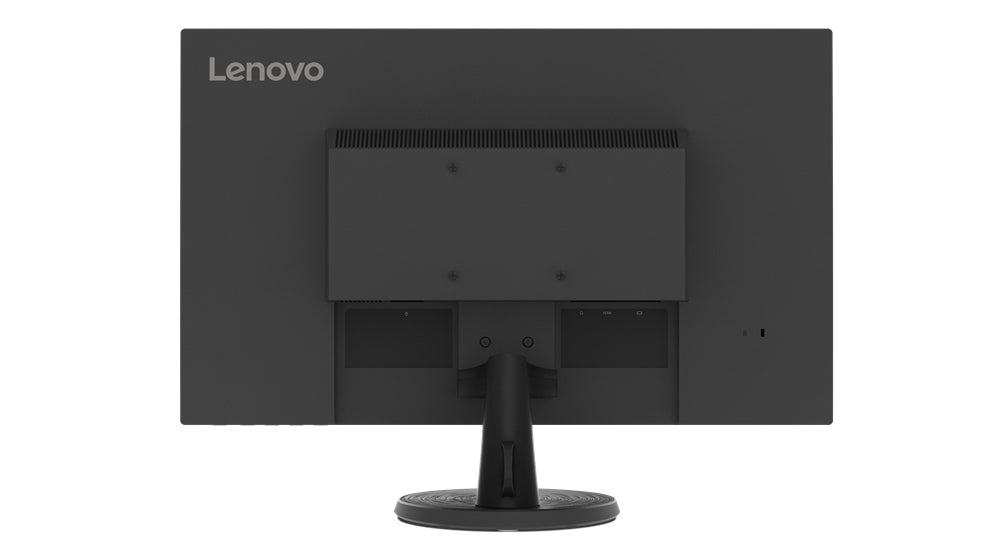 Retro del monitor Lenovo 27” FHD con supporto robusto e design minimalista. Perfetto per configurazioni professionali.