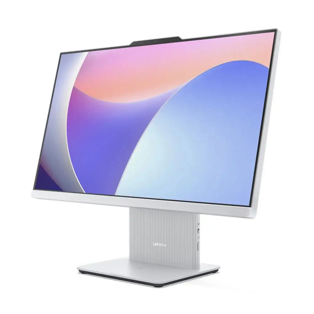 Lenovo IdeaCentre All-In-One 24 pollici IPS FullHD con display inclinato, cornici sottili e colori vivaci. Perfetto per spazi ridotti.