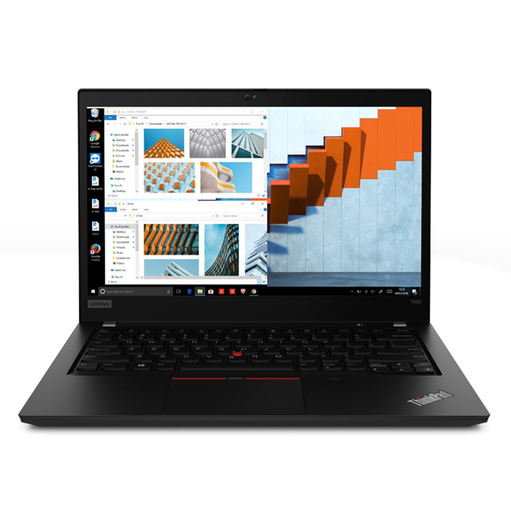 Lenovo ThinkPad T490 con schermo 14 pollici Full HD Touch, tastiera ergonomica e design sottile per uso professionale.