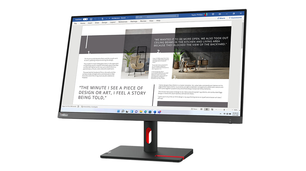 Monitor Lenovo ThinkVision 27'' FullHD con design moderno e cornici sottili, ideale per il Bundle ThinkStation P340. Perfetto per professionisti.