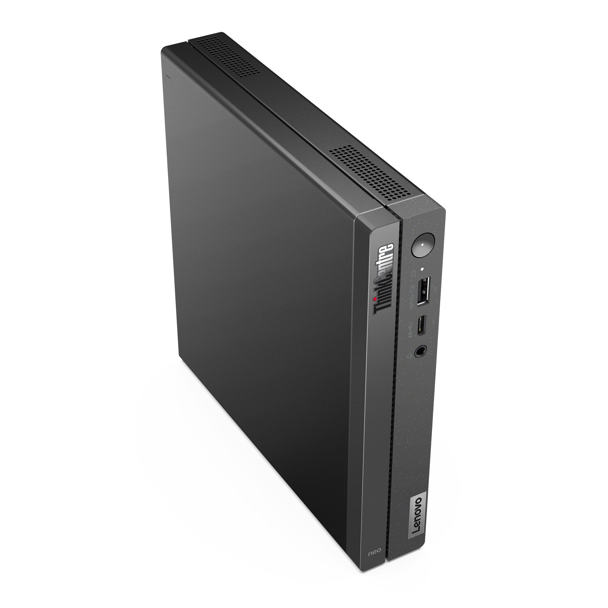 Lenovo Ts Neo50Q mini PC con design verticale e compatto, perfetto per ottimizzare lo spazio senza rinunciare alle prestazioni.