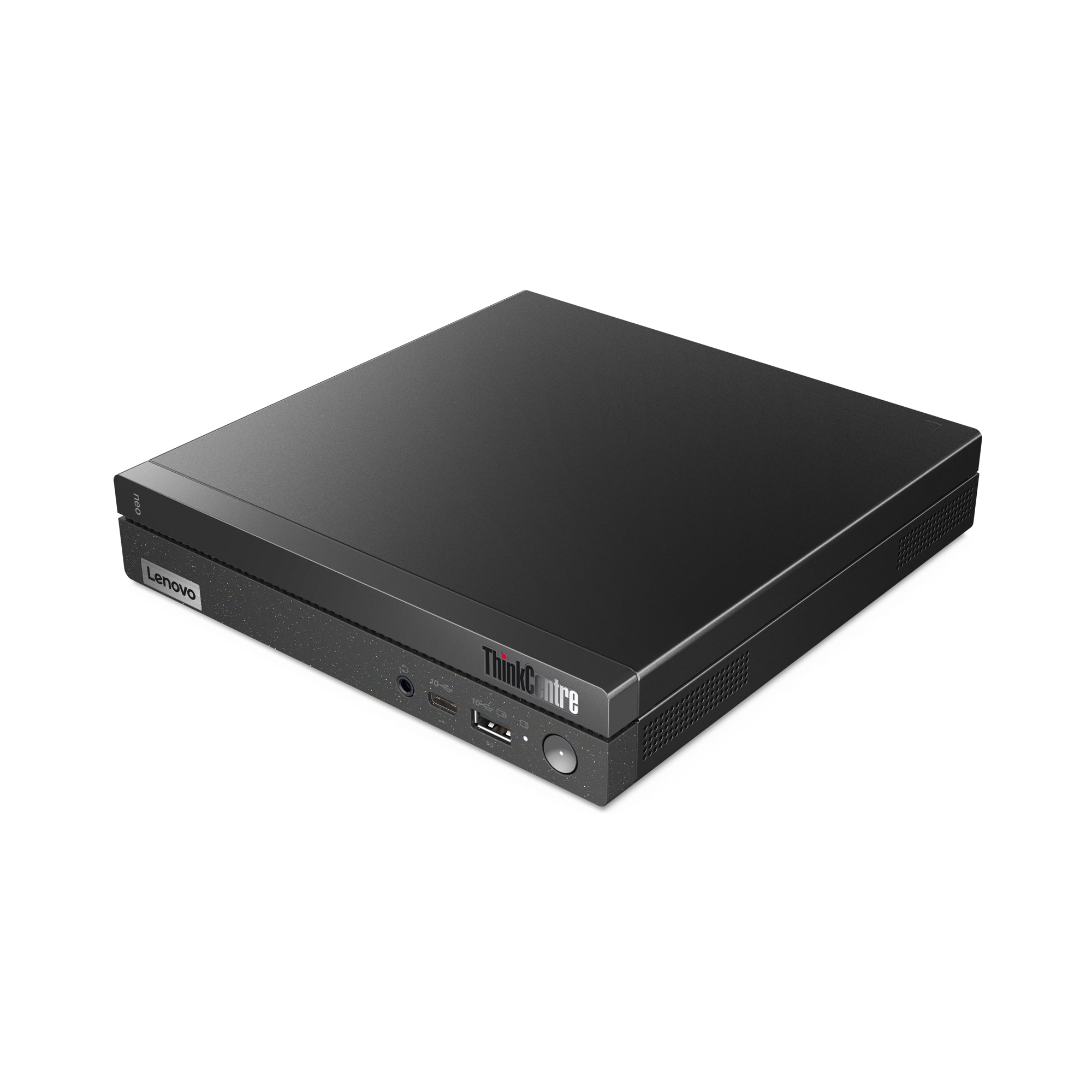 Lenovo Ts Neo50Q mini PC con design elegante e porte frontali per accesso rapido. Soluzione potente e compatta per il lavoro.