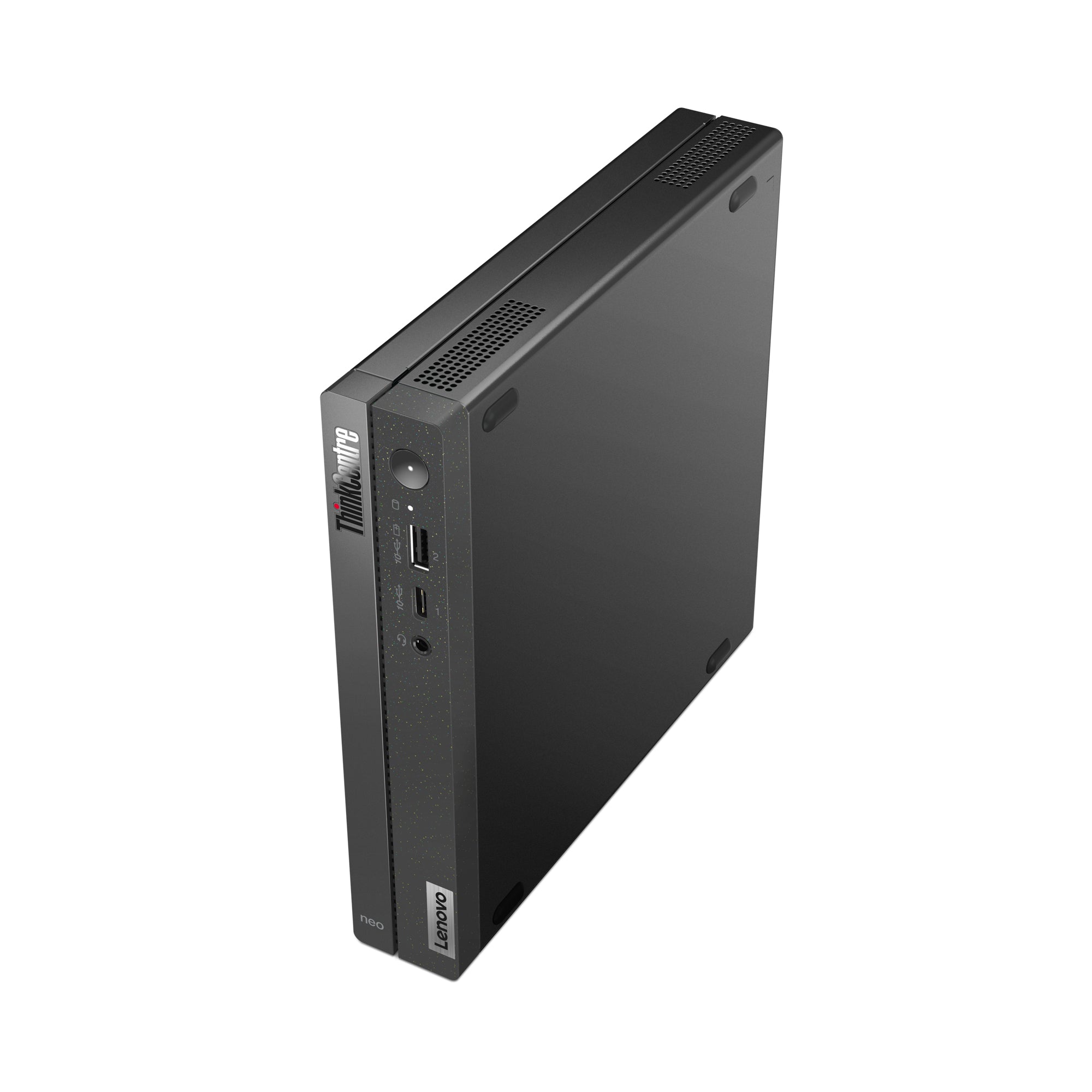 Lenovo ThinkCentre Neo 50q Gen 4 Tiny con porte USB e jack audio frontali. Mini PC compatto con elevate prestazioni per il lavoro e lo studio.