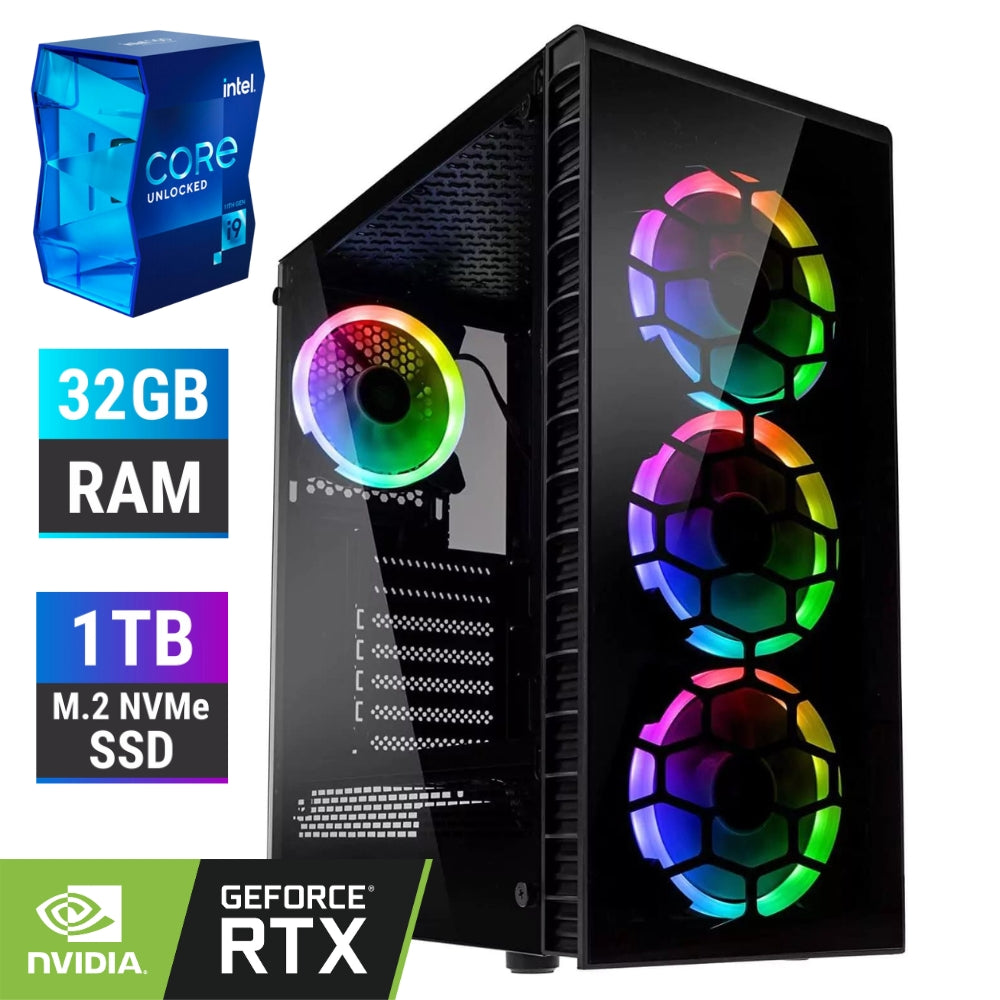 PC Gaming Intel Core i9-11900KF | Ram 32GB | SSD NVMe 1TB | Nvidia RTX 4060 8GB | Windows 11 Pro