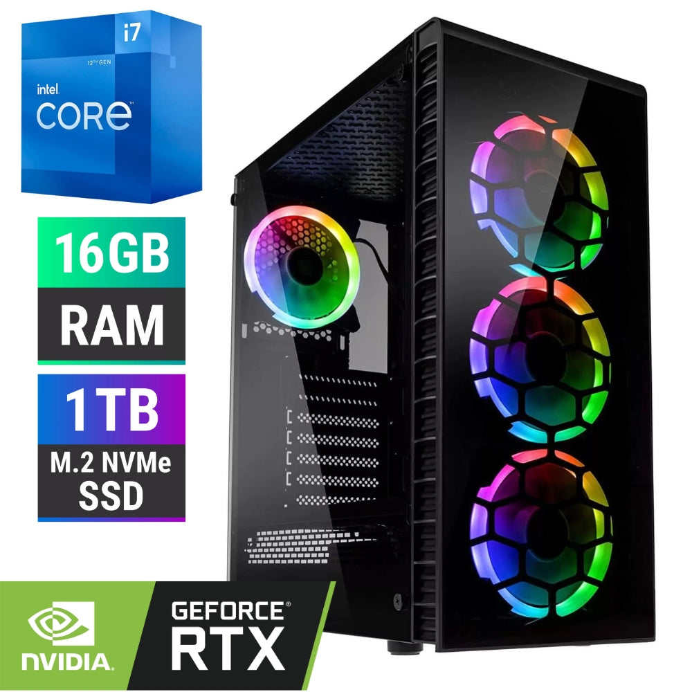 PC Gaming Intel i7-12700F | Ram 16GB | SSD NVMe 1TB | Nvidia RTX 4060 Ti 8GB | Windows 11 Pro