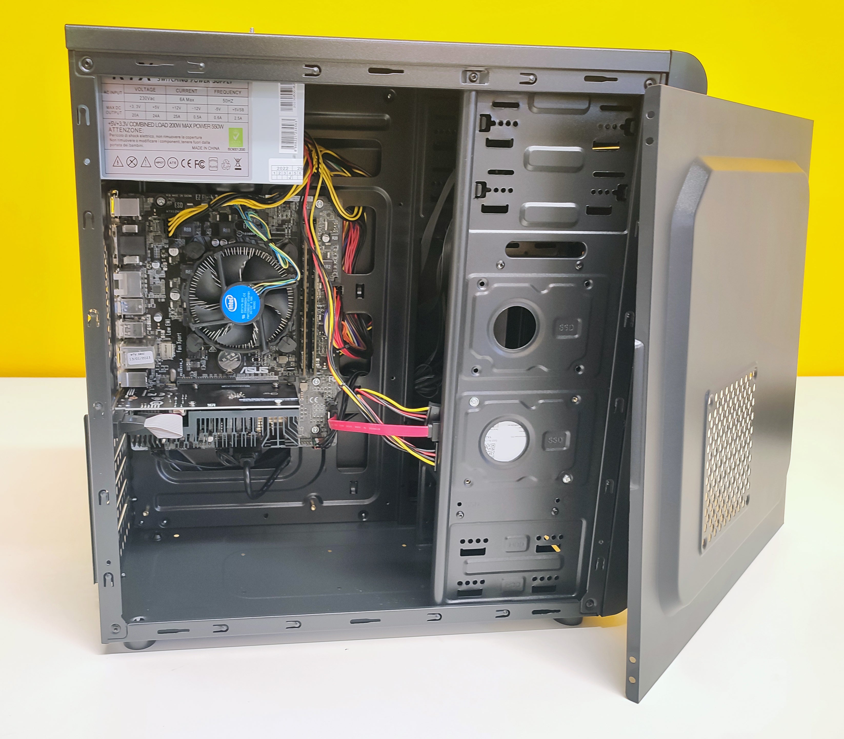 PC-montierte Comet-Computerteile | Intel Core i5-10400F 6Kerne | RAM 16 GB | SSD M.2 NVME 500 GB + 10 TB | Nvidia GT730 2 GB | WLAN | Windows 11 Pro Der perfekte PC für jeden Einsatz