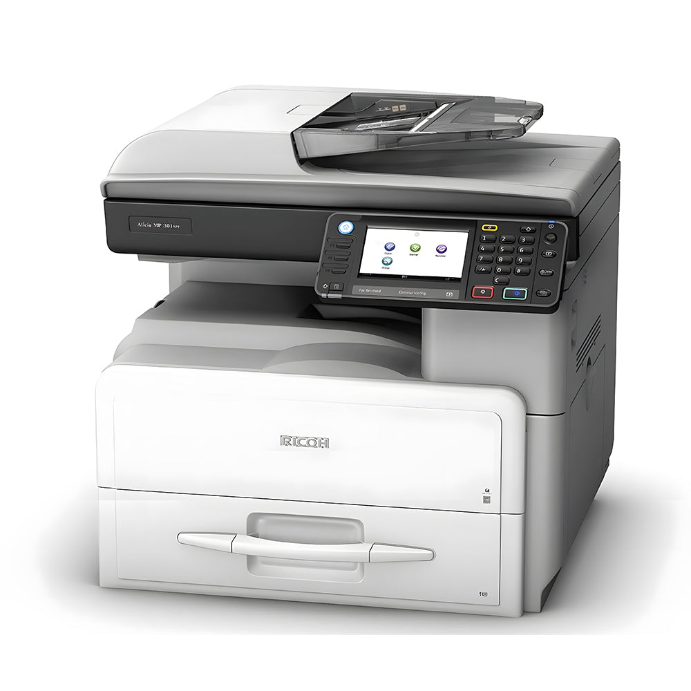 Ricoh Aficio MP 301SPF Multifunction Printer A4 Monochrome B/W 600DPI 30PPM Network Fax Automatic Duplex Duplex