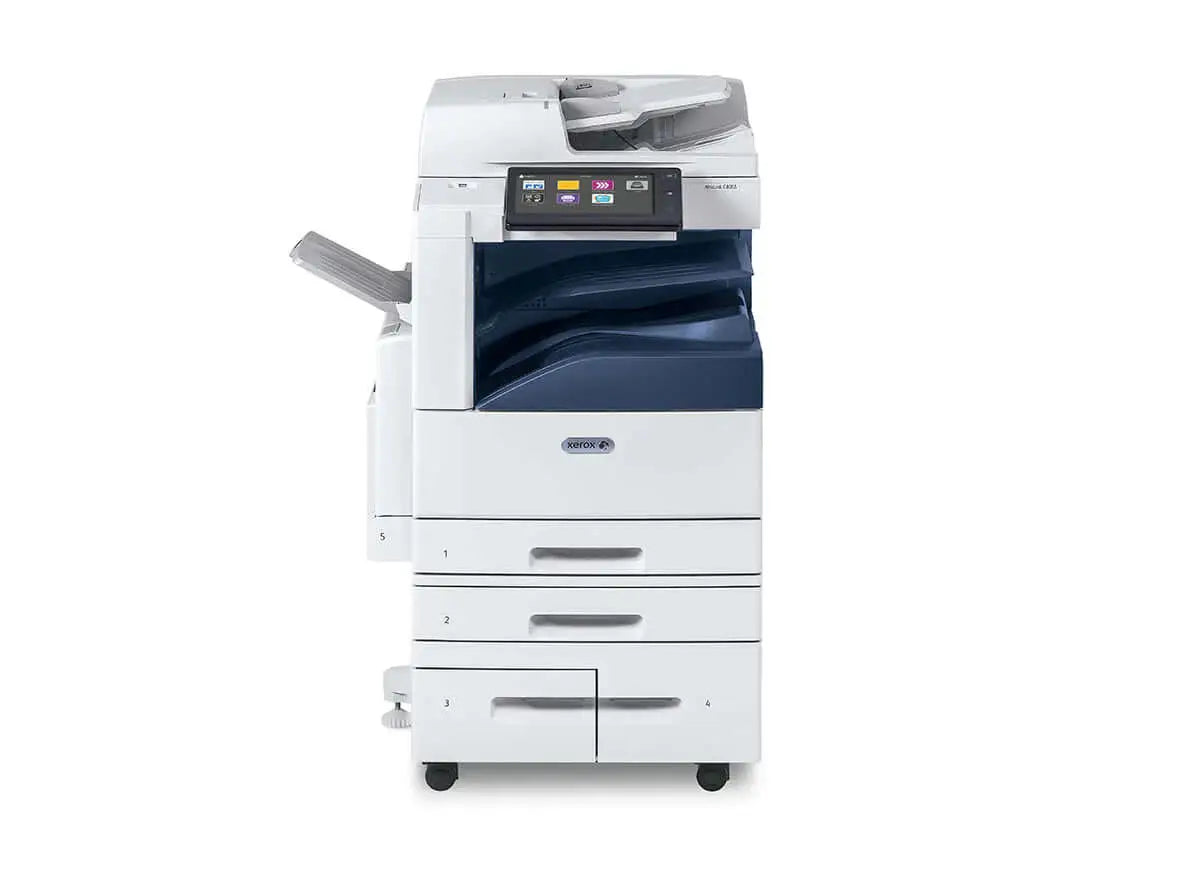 Xerox AltaLink C8070, stampante multifunzione a colori A3 con touchscreen intuitivo. Perfetta per stampa, copia, scansione e fax ad alta qualità.