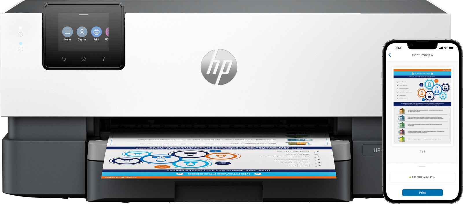 HP OJ PRO 9110B PRINTER 32PPM ETH WIFI USB 1YW [IMAGE 3]