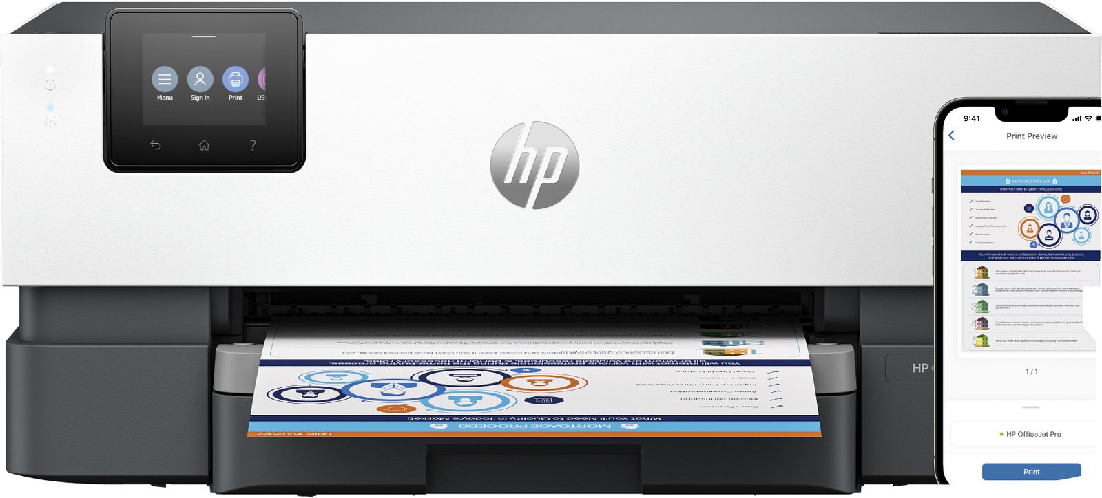 HP OJ PRO 9110B PRINTER 32PPM ETH WIFI USB 1YW [IMAGE 2]