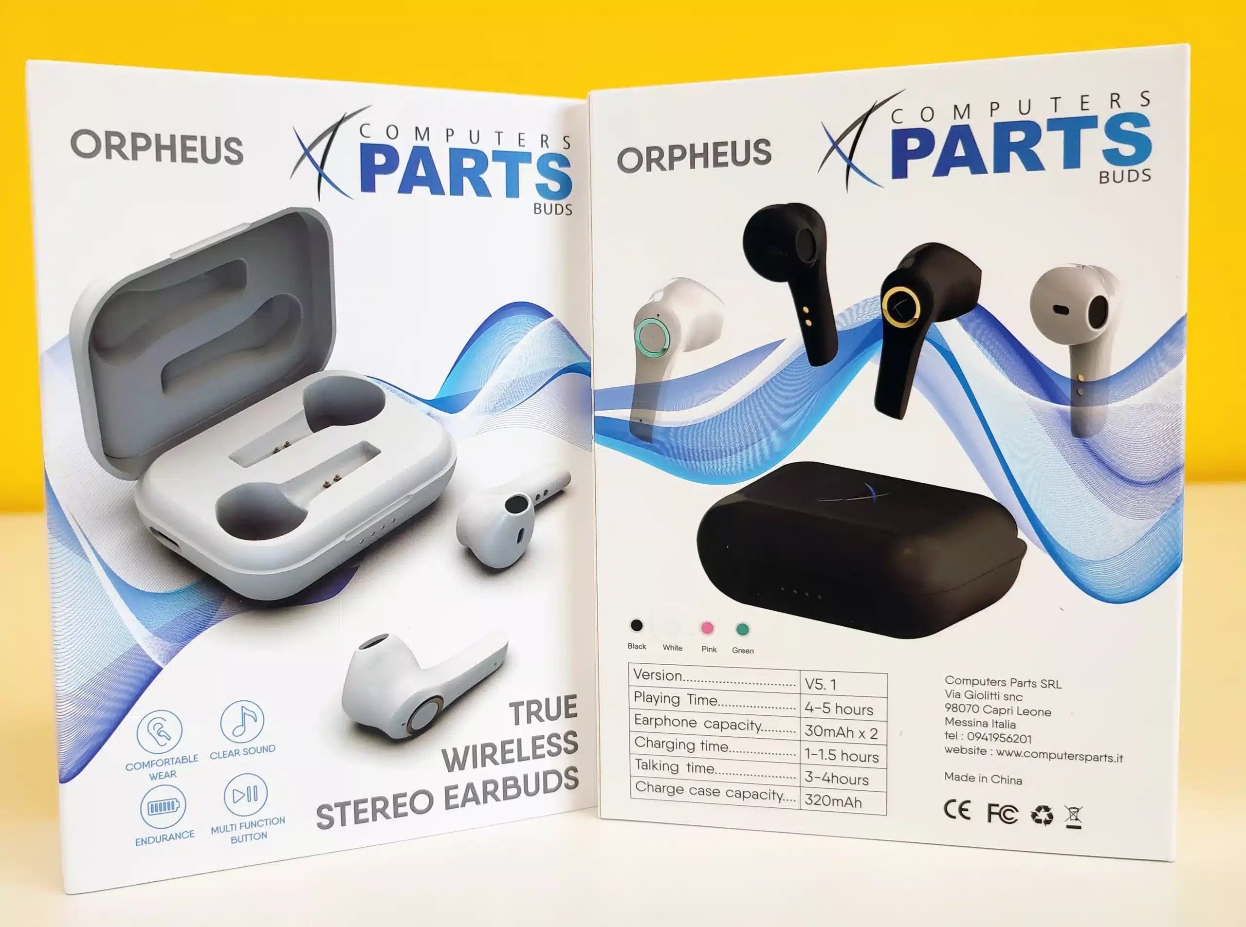 Orpheus Auricolari Wireless Stereo Bluetooth Cuffie Ascolta la tua musica preferita in alta qualità e senza fili