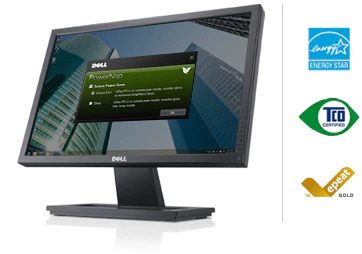 Dell E1911f LED LCD Monitor 16:10 19" Inch 1440x900 Contrast 1000:1 Brightness 250 cd/m² Response time 5ms VGA DVI