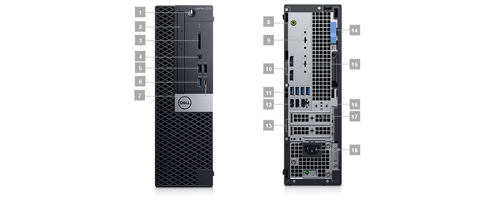 Dell Optiplex 5070 SFF | Intel Core i7-9700 3Ghz | 8/16Gb Ram | 256Gb NVMe SSD | DVD | Windows 11 Pro 